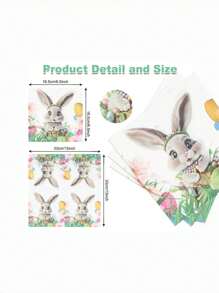 20pcs/40pcs/60pcs 2-Ply Soft Easter Bunny Printed Lunch Napkins, 33cm X 33cm Paper Napkins For Party, Disposable Hand Towels, Decorative Paper, Birthday Graduation Wedding Anniversary