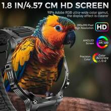 EIGIIS Reloj inteligente para hombres con batería grande de 800mAh, linterna LED potente, resistente al agua 3ATM, construcción duradera, pantalla HD de 1.8", seguimiento de actividad física, monitoreo del sueño, función de llamada, compatible con iOS y Android - Multicolor - Ver 9