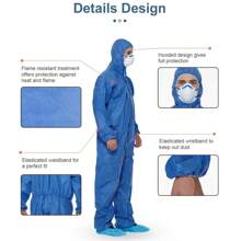 45gsm SMS Disposable Isolation Gown/Blue Reversible Isolation Gown/Non-Aseptic Surgical Gown/Elastic Knitted Cuffs/Collar And Waist With Drawstrings/Skin-Friendly And Breathable/Waterproof