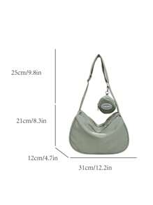 尼龙饺子形休闲手提包带小袋，夏季新款女士设计