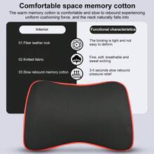 Car Neck Pillow, Elastic & Breathable Vehicle Seat Headrest Cushion With Memory Foam, Ergonomic Design, Car Accessories, Suitable For Office & Home Use