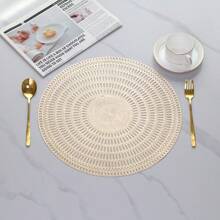 1pc/4pcs/6pcs Windproof Round Reusable Placemats, Heat Resistant Anti-Skid Table Mats For Home Kitchen, Hotel, Restaurants
