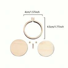 5/10 piezas Aros de bordado de madera mini de 4 cm, marco para punto de cruz manualidades DIY, kit de costura con círculo de bordado - Multicolor - Ver 2