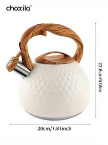 choxila 1 件茶壶，不锈钢鸣笛水壶，3L 茶壶水壶适用于燃气灶，用于烧水、咖啡和茶