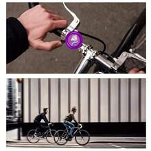 1 pieza Timbre de bicicleta de color morado fuerte, accesorio de decoración de bicicleta plegable universal, adecuado para bicicletas de montaña