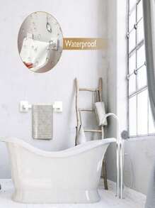 1pc,Self-Adhesive Towel Rack, Slipper Rack, Hand Towel Hook And Short Plastic Wall Mounted Shelving For Kitchen, Bathroom And Laundry - Multicolor - View 3