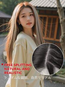 real me. Glueless Lace Wig Mix Brown Blonde Long Stright S4/27/613# Human Hair Wig Hand-Tied Lace Area 6*4 Inch Lace Closure 180% Density Easy To Style Suitable For Any Occasion - S4/27/613 - View 4