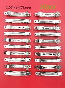 20pcs/Set French Hairpin Clips Base, Blank Automatic Clips, Handmade Bow Hair Clips, DIY Jewelry Making Supplies