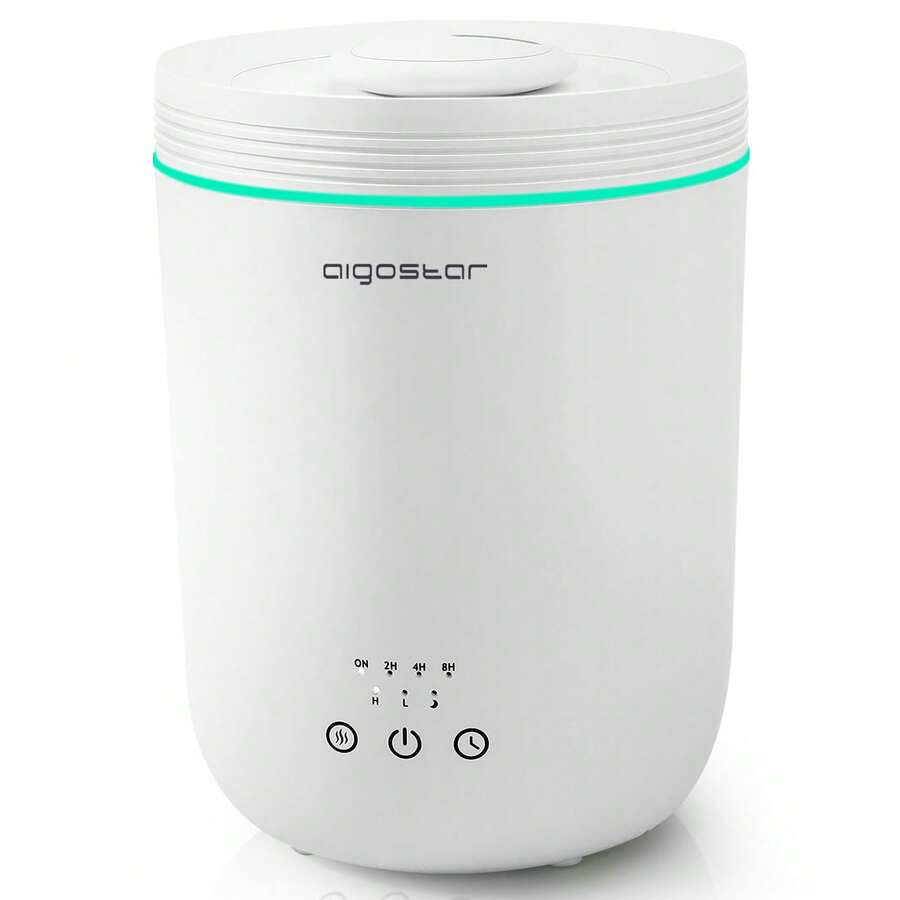 Aigostar Umidificatore ambiente Bambini 2,5L, Umidificatore Ultrasuoni a Riempimento Superiore,diffusore di oli essenziali-Bianco,timer da 8 ore, 2 Regolabile Nebbia, 7 luci che cambiano colore - Spina tipo E UE (220-240 V) - Visualizzare 1
