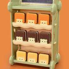 Miniatures alimentaires avec motif d'ours 3D rempli de gâteaux, petites décorations en résine crémeuse pour aimants de réfrigérateur et de bureau DIY