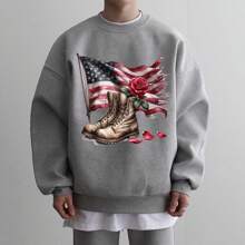 1/2/3 Pcs Anniversary Theme Heat Transfer Patches, Plastic, Washable & Ironable, Cartoon Soldier Boot & Rose Flag Design, Suitable For DIY T-Shirts, Hoodies, Jeans, Backpacks, Tote Bags, Pillows, Retro Baseball Caps, Patriotic Decoration