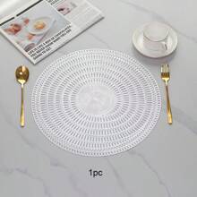 1pc/4pcs/6pcs Windproof Round Reusable Placemats, Heat Resistant Anti-Skid Table Mats For Home Kitchen, Hotel, Restaurants