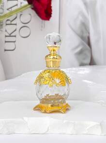 Botella de perfume de cristal esmaltado con diseño de mariposa vintage de 15ml, decoración con patrón de cristal con diamantes, recipiente recargable para aceites esenciales, accesorio de viaje de aceites esenciales, dispensador de perfume y aceites esenciales (SOLO LA BOTELLA VACÍA, SIN PERFUME)