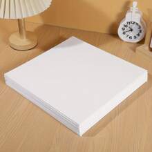 6 tấm vải canvas hình chữ nhật màu trơn, tấm vải canvas đa năng đơn giản để vẽ, trở lại trường, đồ dùng học tập - trắng - Xem 3