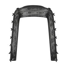 Women Lace Bolero Shrug Tops With Velvet Bows Hollow Out Shrug Open Front Cropped Cardigan Bolero Fishnet Shawl Arm Sleeves With Finger Holes Costume Accessories - màu đen - Xem 4