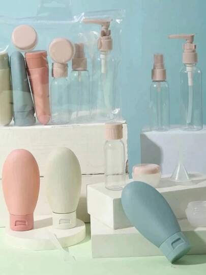 Kit 11 Conjunto de embalagens de viagem para cuidados pessoais