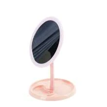 1 pieza Espejo de maquillaje con LED y tacto, 3 niveles de brillo + 3 temperaturas de color, espejo de alta definición, carga rápida tipo C extraíble, luz de relleno 1:1 verdadera/bandeja de almacenamiento portátil, para tocador de escritorio de estudiante/viaje, luz de relleno inteligente sin cable