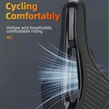 NetHong Bike Saddle Racing Soft Bicycle Seat Saddle Shock Absorption Breathable UK SPOT - Black - View 4