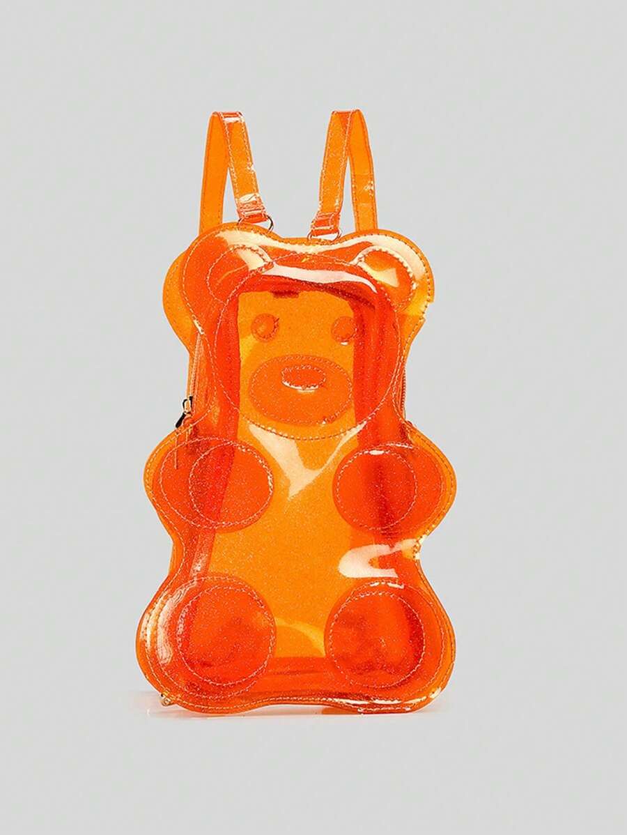 Cute Mini Transparent Teddy Bear Gummy Backpack PVC Jelly Style ...