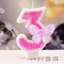 渐变紫蝴蝶数字蜡烛女神蛋糕创意公主女性生日甜品桌装饰卡、房间装饰、礼物、生日蜡烛、生日装饰、生日快乐、蛋糕蜡烛、房间装饰毕业 - 漸變紫 - 查看 24