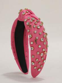 1pc Women's Rhinestone Cross Headband