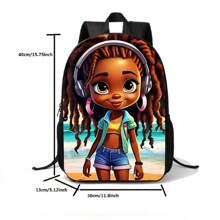 Cartoon Mode Stijl Student Casual Veelzijdige Rugzak, Tiener Dagelijkse Reisrugzak, Meisjes Schooltas