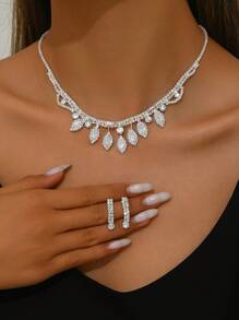 1 Set Sparkling Rhinestone Jewelry For Wedding Or Evening Party - Multicolor - View 4