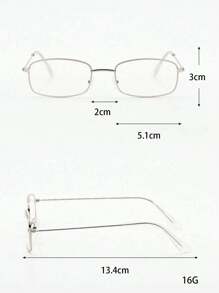 1 件小方形轻便眼镜框，适合窄脸女士，金边，超轻矩形铜合金眼镜复古透明眼镜配件女士眼镜配件 - 均碼 - 查看 5