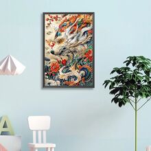 1 套时尚钻石画，带龙图案，圆形钻石，无框 - 彩色 - 查看 3