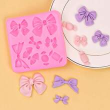 1 szt. Forma na czekoladę Bow Fondant Mini Mold Silikonowe formy do ciastek Formy do ciastek Bow Cookie Cutter na przyjęcie urodzinowe Cupcake Topper Ślub Cukierki Czekoladowe DIY Forma do dekorowania ciast
