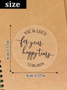 30-240Pcs Custom Name/Date Stickers, Round Transparent Gold Foil, Wedding Stickers, Personalized Anniversary Labels, Customized Text Party Favour Labels, Gold Stamping, Customizable Self-Adhesive Stickers, Party Bag Labels, 4x4cm, Gold Foil/Black Ink, Easter Gift, Suitable For Her, Bestie, Couple, Girlfriend, Wife, Colleague, Family,Warm Ambience, Autumn Home Refresh, Xmas Decoration,Home Harmony