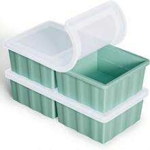 Silicone Freezer Tray For Soup Ice Cubes: 2-Cup Freezing Tray With Lid For Meal Prep - 2Pack Silicon Soup Portion Freeze Tray Make Stock Souped Ice Cube