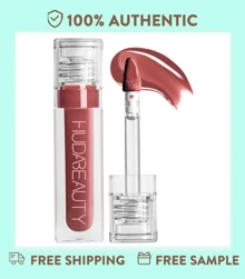 HUDA BEAUTY Lip Gloss Plumper For Fenty Beauty High-Shine Non-Sticky Formula With Vitamin E Lip Filler Effect & Hydrating Gloss 0.13 Oz/3.9 ML-Faux Filler Shiny Non-Sticky Lip Gloss-Size 0.13 Oz / 3.9 ML - Bombshell - 查看 1