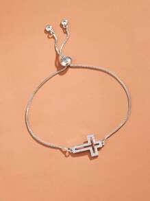 1 pieza Brazalete de niña decorado con cruz de circonita cúbica de moda - geometría - Ver 9