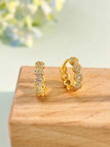 1pair Retro Hollowed Out Zirconia Hoop Earrings For Women S925 Sterling Silver Fine Ladies Jewelry Gift Exquisite Party Gifts