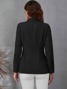 Women's Tailored Blazer Elegant Formal Jacket With Button - Multicolor - View 2