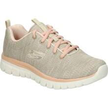SKECHERS | Zapatillas Skechers Graceful Twisted Fortune para Mujer – Deportivas en Color Natural con Detalles en Coral – Sneakers con Cordones – Cómodas y Versátiles – Casual – Vegan – Modelo 12614-NTCL - ✅ Entrega 24/72h a España (península) - Dorado - Ver 2