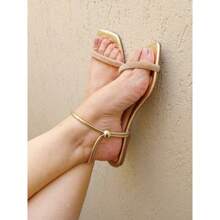Women Flat Sandals - Vàng - Xem 2