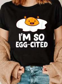 I'm So Egg-Cited Breakfast Eggs Fried Egg T-Shirt