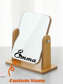 1 Peça Espelho Compacto de Madeira Giratório para Maquiagem com Nome Personalizado, Data e Mensagem Gravada, Presente Pensativo e Prático para Estudantes, Casais, Aniversários, Inauguração da Casa e Mais, Multifuncional, Ornamental, Letra, Cor Sólida, Requintado, Estiloso, Vintage, Moderno, Colorido, Lazer, Básico, Casual, Suave, Único, Personalizado, Personalizado, Personalizado, Presentes Ideais para Ela, Namorada, Ela, Avós, Família, Namorado, Amigos