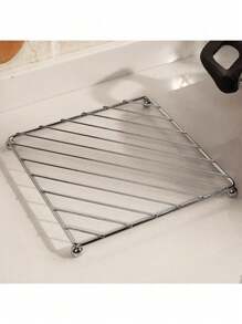 1pc Square Trivet, Heat-Resistant Kitchen Table Mat, Coaster,Kitchenware Pallet - Silver - View 11