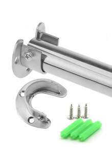 1/2/4 pièces Support de tringle d'armoire en acier inoxydable, support de tringle d'armoire ultra-résistant, support de tringle en forme de U, convient pour les tuyaux, les armoires, les tringles à rideaux