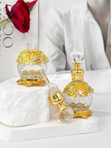 Botella de perfume de cristal esmaltado con diseño de mariposa vintage de 15ml, decoración con patrón de cristal con diamantes, recipiente recargable para aceites esenciales, accesorio de viaje de aceites esenciales, dispensador de perfume y aceites esenciales (SOLO LA BOTELLA VACÍA, SIN PERFUME)