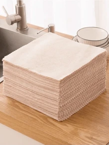 丝瓜络纤维洗碗抹布 清洁抹布 不起毛清洁布 强力吸油清洁布 厨房卫生清洁抹布 适用于厨房、浴室、桌面及水槽清洁 - 彩色 - 查看 4