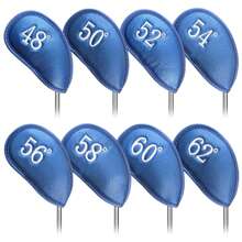 Set de 8 fundas para cabezas de palos de golf, de piel sintética de lujo con ajuste universal para los principales palos de hierro, un regalo ideal - Multicolor - Ver 8