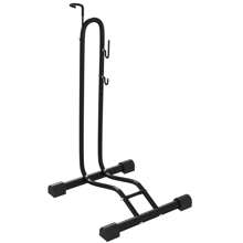 SPORTNOW Bike Rack, Vertical & Horizontal Bike Stand Bicycle Storage Stand With Adjustable Hooks, Fits 6"-28" And 700c Bikes, For Garage Indoor Outdoor Use, Black - Black - View 2