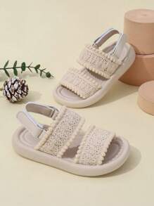 Toddler/Kids Solid Soft Bottom Beach Sandals, Boys Fashion Casual New Style Flat Sandals, Summer - Beige - View 5