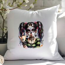 1/2/4 件哥特骷髅风格双马尾装饰贴片，个性化设计，可水洗热转印，适用于女士/男士 T 恤、背包、贴纸、装饰品、复古邮票、标签、徽章、徽标、复古帽子