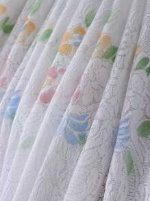 1 件简约花卉蕾丝窗帘，加厚咖啡色房间隔断，客厅、卧室、餐厅门帘 - 彩色 - 查看 9