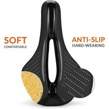 NetHong Bike Saddle Racing Soft Bicycle Seat Saddle Shock Absorption Breathable UK SPOT - Black - View 9